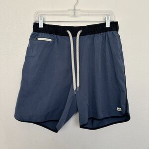 Vuori Men's Performance 4 Way Stretch Azure Blue Drawstring 6" Inseam Size Large